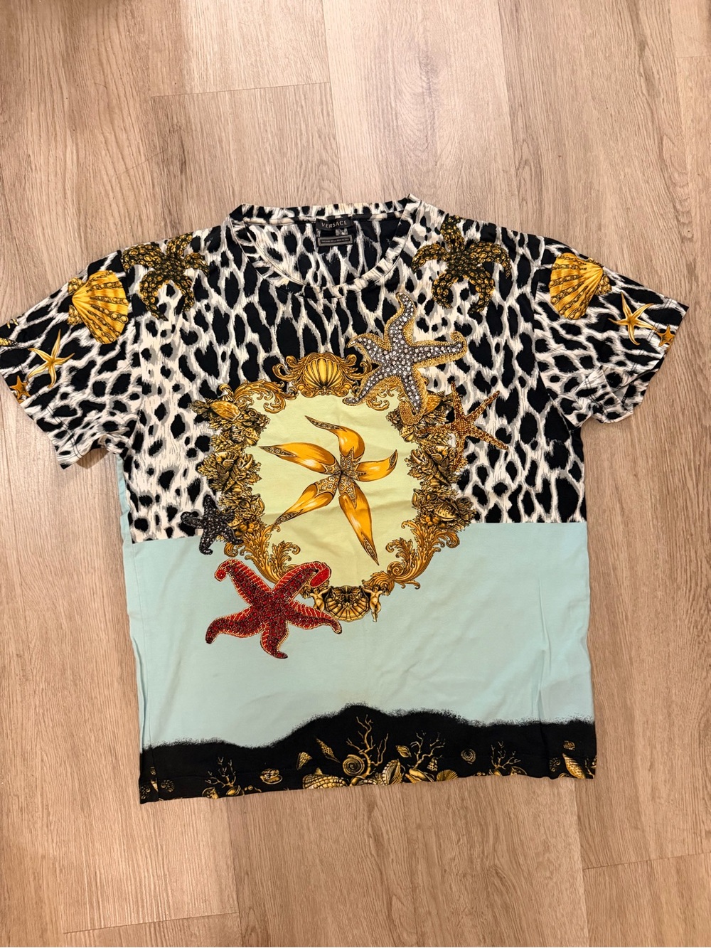 Versace Limitied Edition Tribute Crystal Embellished T Shirt